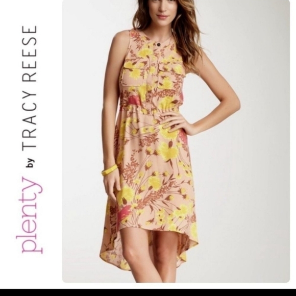 Plenty by Tracy Reese Dresses & Skirts - Plenty Tracy Reese 100% Silk Floral Hi Lo Dress Size M Womens